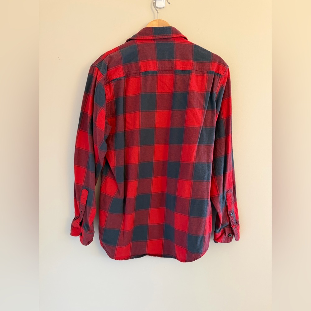 Ohio State Buckeyes Red Gray Plaid Flannel Button Up Shirt‎ Mens Medium NCAA - Picture 5 of 5